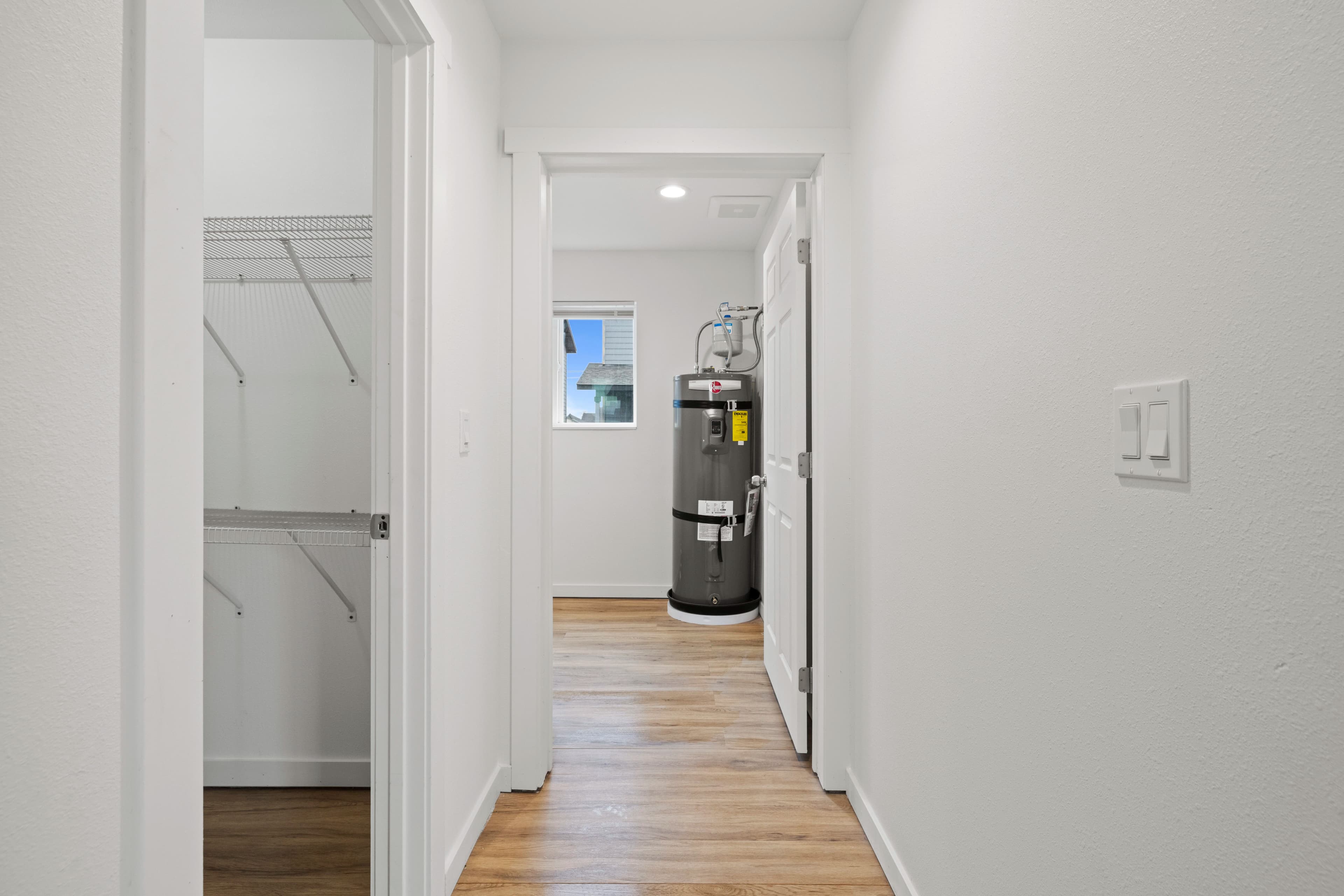 Bedroom interior with closet detail in a Marina Shore Villas townhome