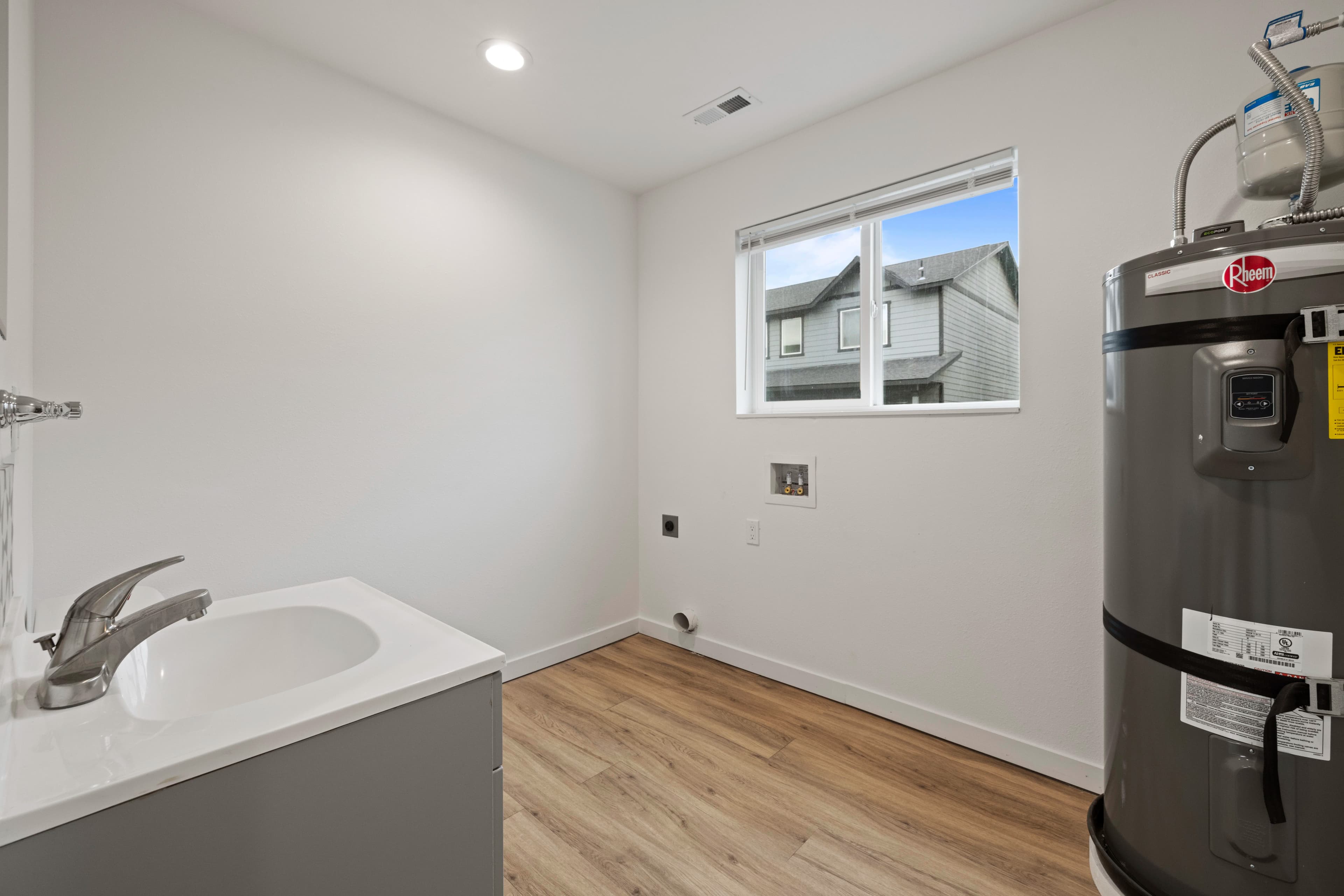 Plank flooring and trim detail inside a Marina Shore Villas townhome